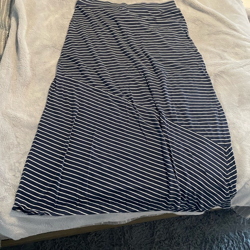 Sonoma blue and white striped maxi skirt